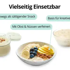 Vielseitiges protein porridge rezept: als Snack, Basis für Bowls oder verfeinert mit Obst & Nüssen.