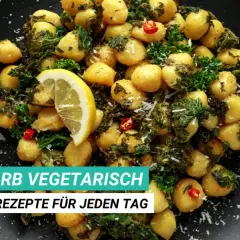 Herzhafte Gnocchi mit Grünkohl und Zitrone, ein köstliches low carb vegetarisch Gericht.