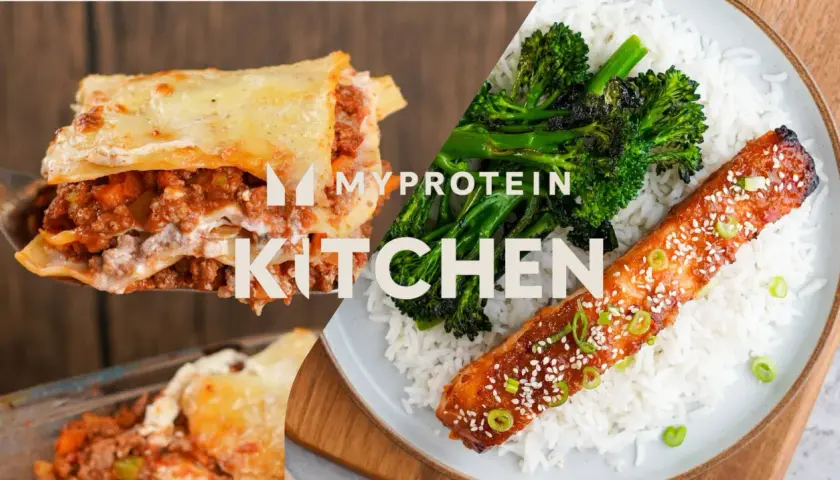 Lasagne und Lachs mit Reis und Brokkoli – leckere proteinreiche Rezepte aus der Myprotein Kitchen.