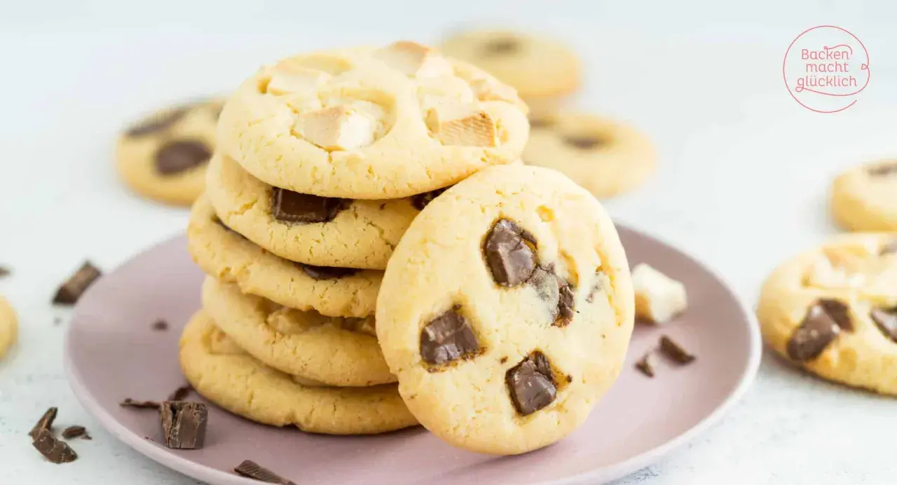 Leckere Chocolate Chip Cookies, wie vom Subway, nach diesem einfachen Rezept gebacken.