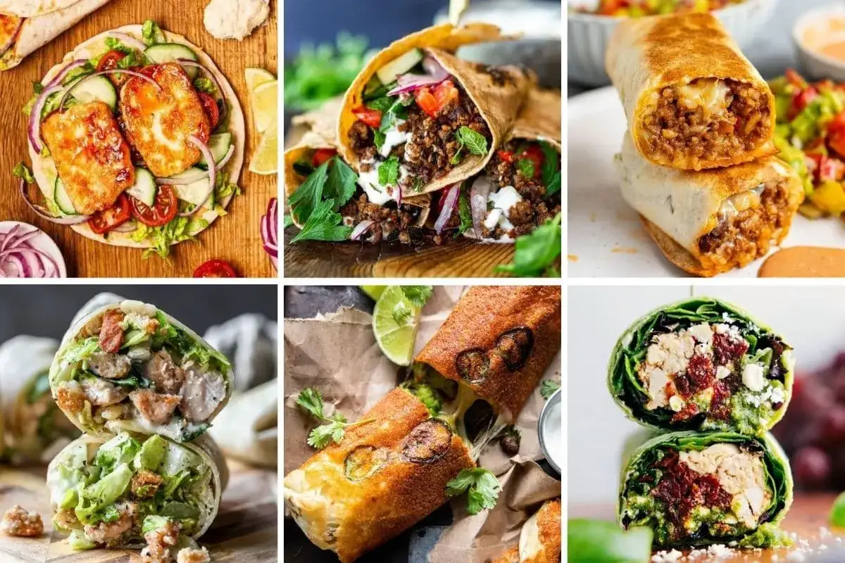 Vielfalt an Wraps-Rezepten: von Halloumi über Hackfleisch bis zu Hähnchen. Leckere Ideen für jeden Geschmack.